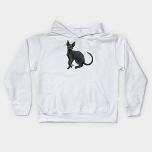 Cat - Cornish Rex - Black Kids Hoodie